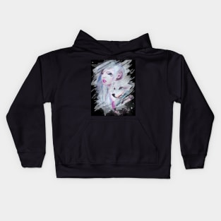 Girl With Wolves - Girl Who Loves Wolves Kids Hoodie